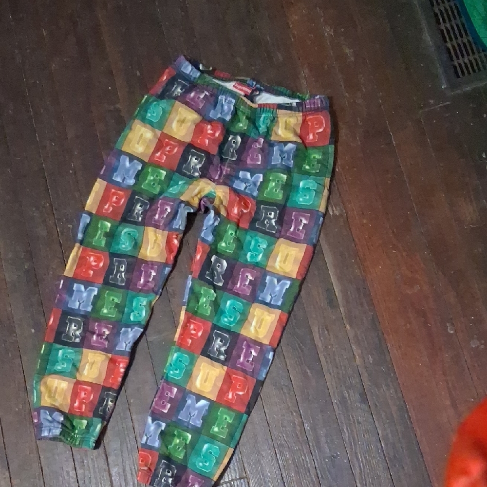 Supreme Multicolor Letter Print Joggers